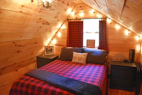 Loft bedroom with queen bed