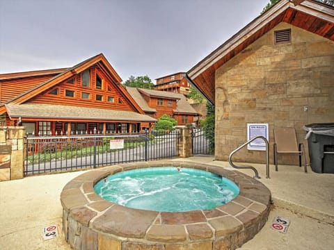 outdoor hot tub and recreation area