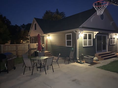 Patio and Basketball Court