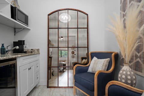 Sitting area and mini Kitchenette in "The Blakely" suite.