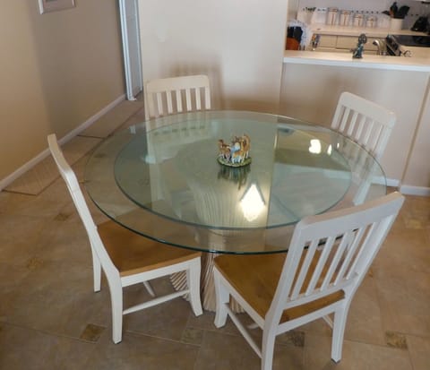Large glass dining table