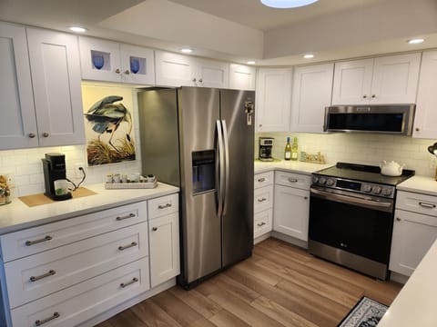 All New!
Stainless Steel Appliances, Fridge with Icemaker and Water Dispenser. 