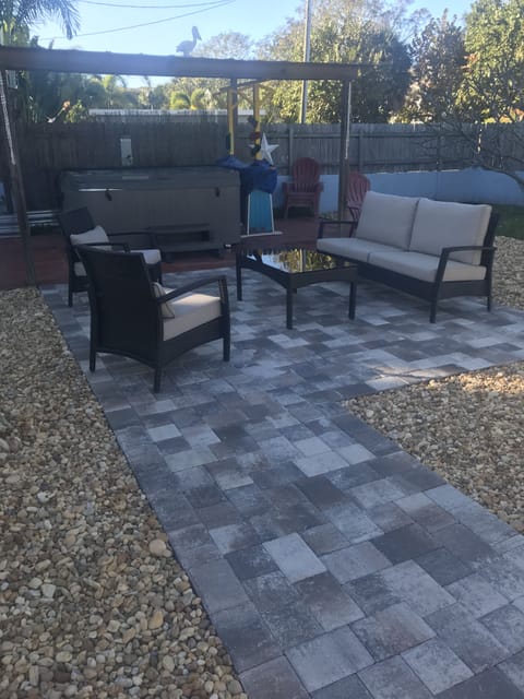 Backyard sitting area