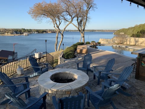 Terrace and firepit and pool