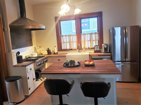 Kitchen with Viking gas cooktop and oven