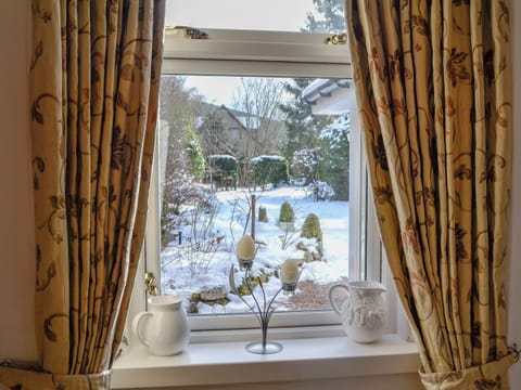 Fine view of the garden from the living room | Craigclunie, Ballater