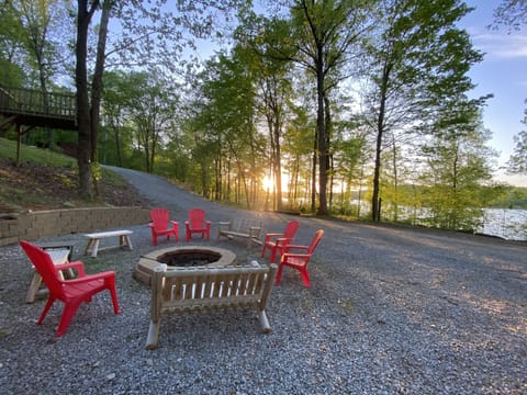 View of the sunset from the fire pit.