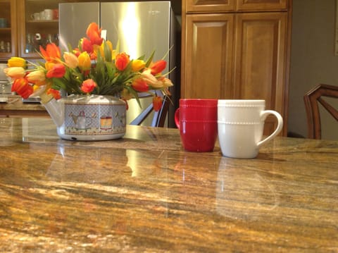 kitchen island where you enjoy your meal with family. 