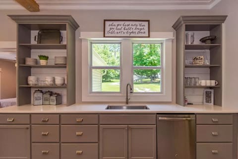 Wonderful kitchen stocked with all you need for cooking, grilling and baking.