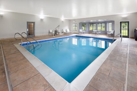 Refreshing indoor pool available for guests throughout the day.