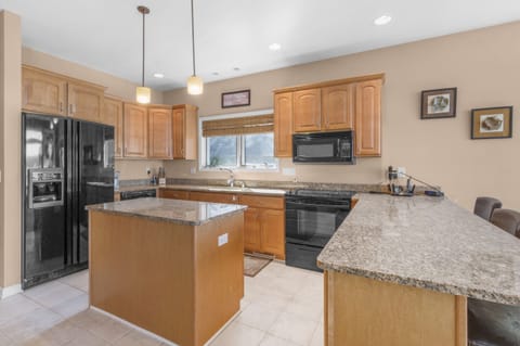 Modern appliances and kitchen island