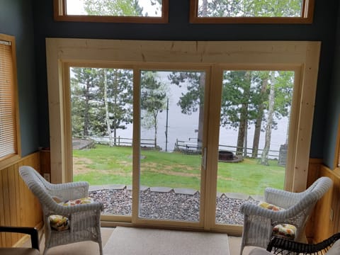 Beautiful lake view from four season porch