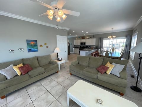 Down living/dining/kitchen area