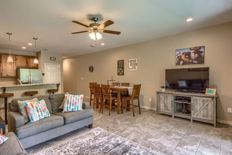 Open living room/dining area/kitchen!