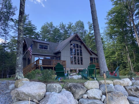 Lakeside view of house
