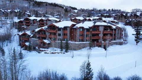 Rear of building ski in ski out trails