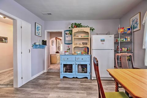 A blender and Crock-Pot come stocked in the kitchen area.