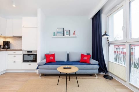 Stylish living room with coffe table.