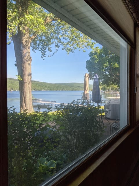 Front room lake view, come rain or come shine
