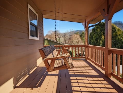 Enjoy Swinging on the Wood Deck