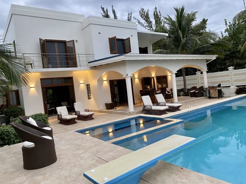 Expansive patio facing the sea.
