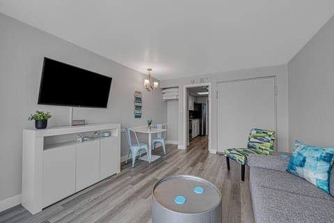 This living space features a bright minimalist interior