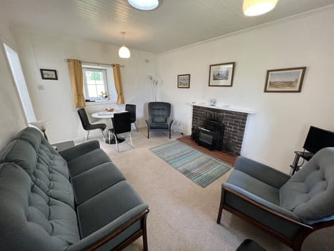 Living room with open fire