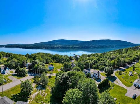 Ariel view of property from above it and Somes Sound (Ocean) far left corner