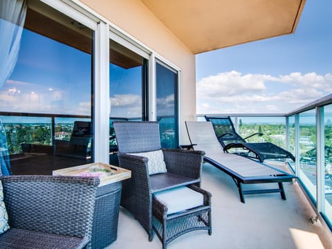 Enjoy a beverage on the balcony