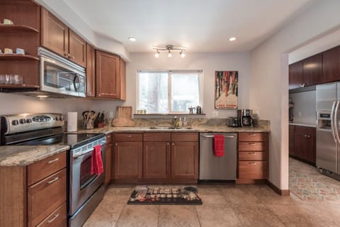 Kitchen with most essentials for cooking