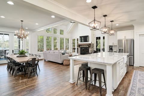 The first floor has a large, open concept space perfect for entertaining