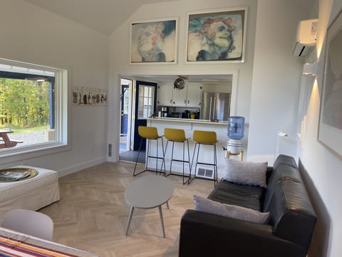 The great room and kitchen 