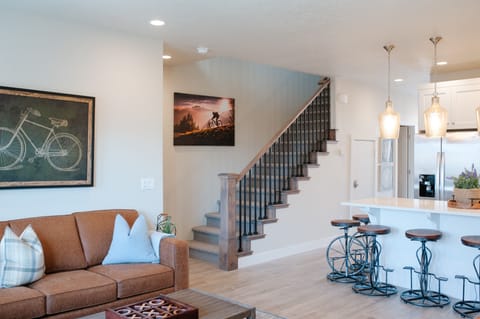 Clean and cozy living room, great for family stays