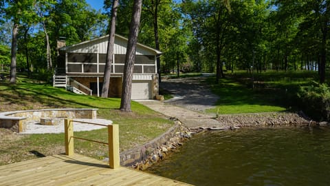 Swim dock, fire pit and water access