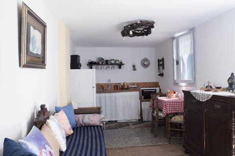 Kitchen and dining are of the family house.