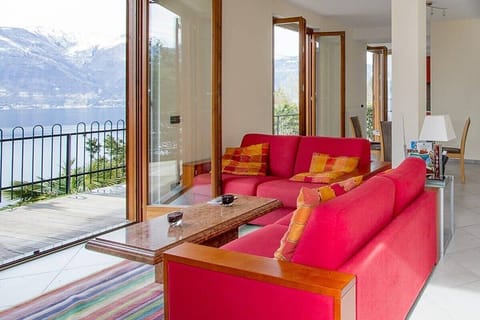 Living area with lake views