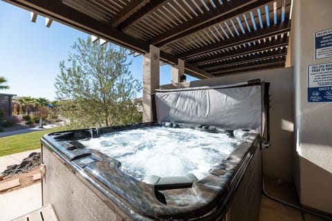Private hot tub on lower patio