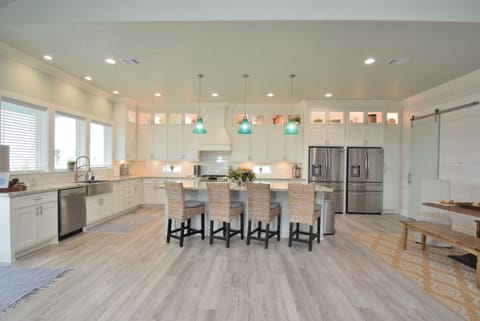 Counter top bar dining space as well