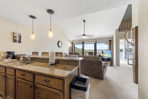 Breakfast bar and living area