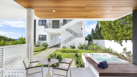 Unit B2 is located in Villa B (second building from beach) and has a garden view
