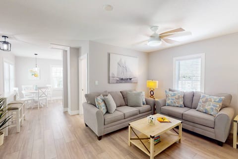 Spacious living room and dining area
