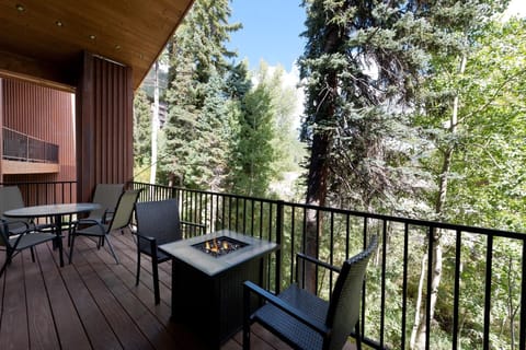 Main Deck - Gas Firepit, Dining Table and Gas BBQ