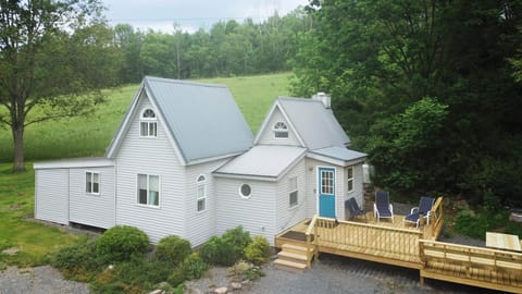 Front entrance with deck and dining deck