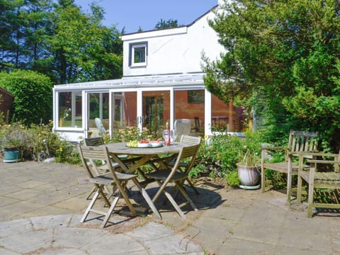 Patio area with outdoor furniture | The Old School House, Portpatrick, near Stranraer