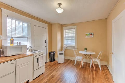 Kitchen with all the essentials needed to prepare a meal.