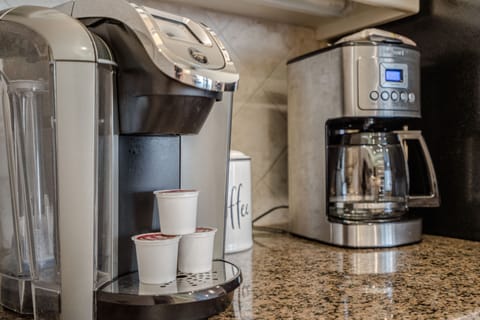 2 Keurig coffee makers, and 1 Cuisinart 12 cup coffee maker