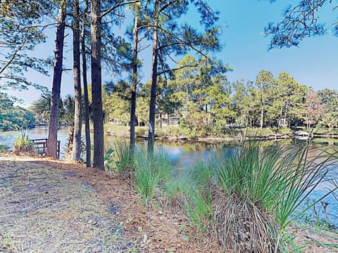 11 Mile Lagoon. Rental has 4 Beach Chairs, and a Cart but is not gauranteed.