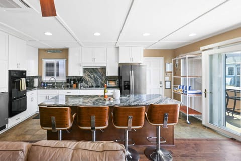 The kitchen was recent upgraded to include some new appliances and has plenty of space to eat inside!