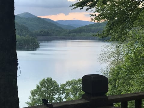 Beautiful views of Lake Nantahala from both decks and most rooms