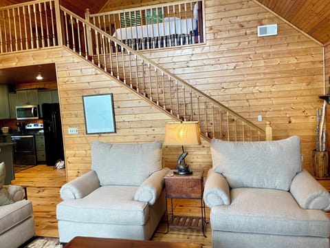 Loft area is easily accessed - no ladder or spiral stairway here!